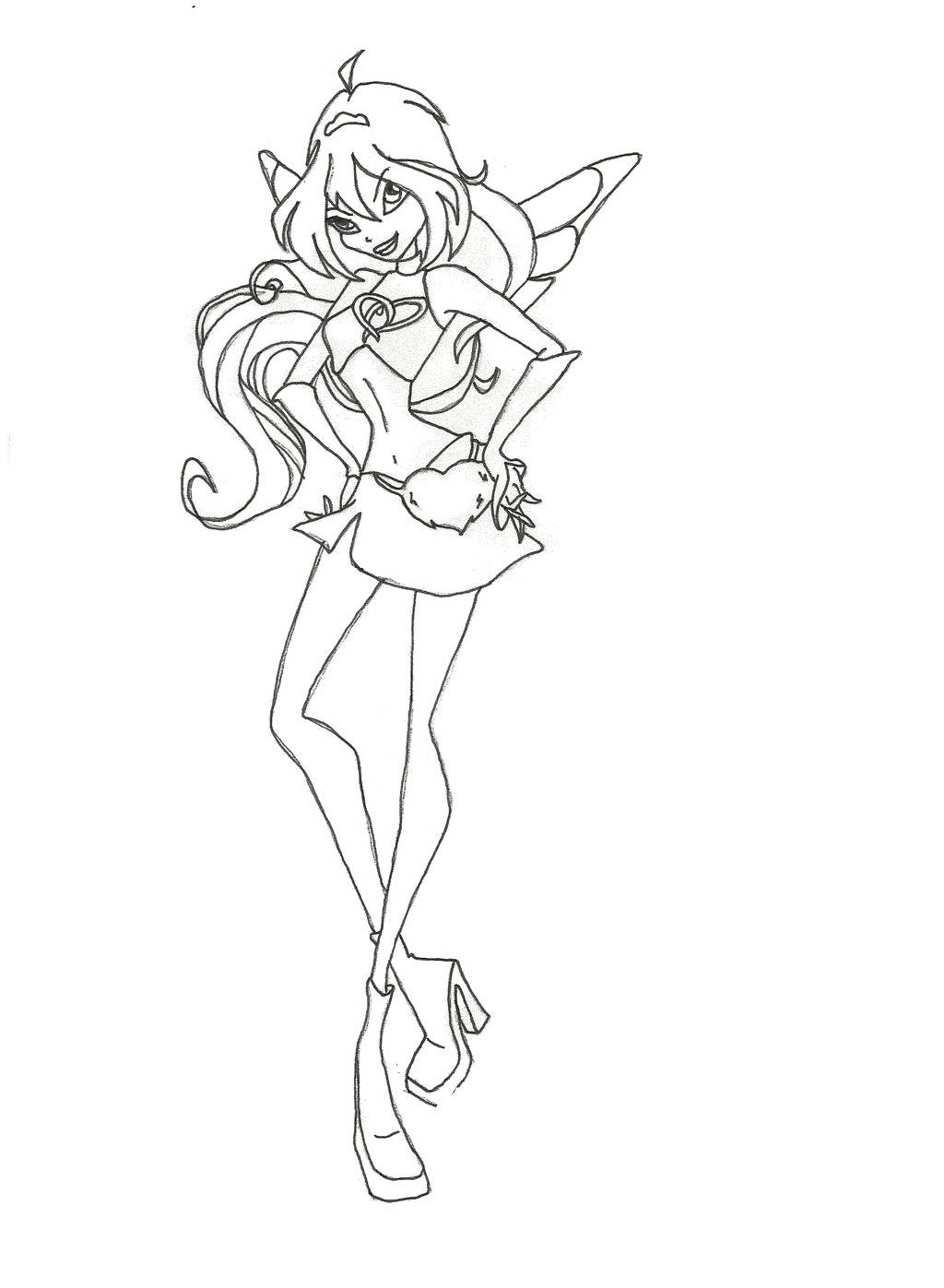 Free Fancy Winx Coloring Pages Line Drawing printable