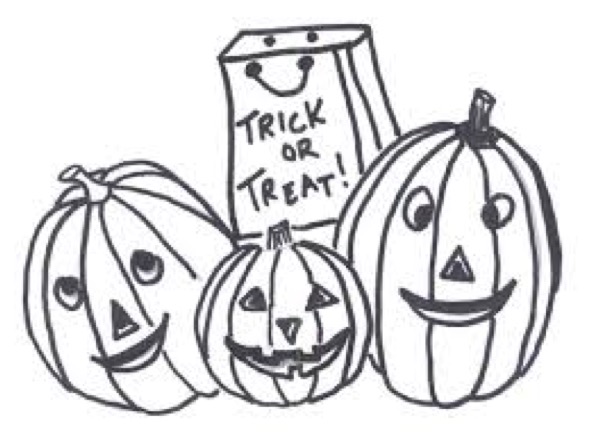 Free Free Trick or Treat Coloring Pages Lineart printable