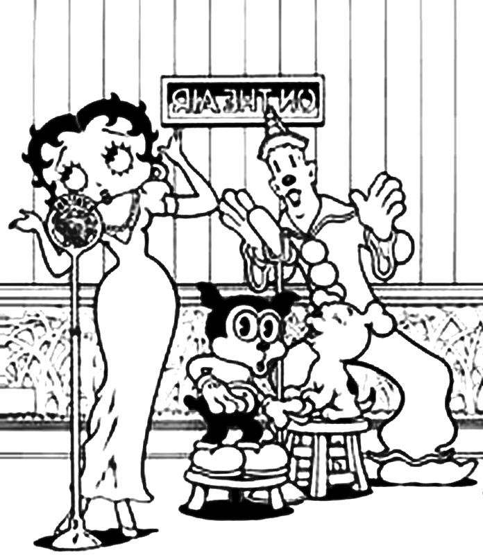 Free Fresh Betty Boop Coloring Pages Linear printable