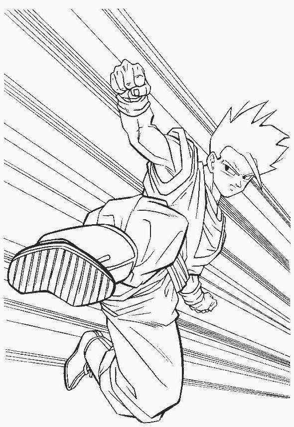 Free Fresh Dragon Ball Z Coloring Pages for Boys printable