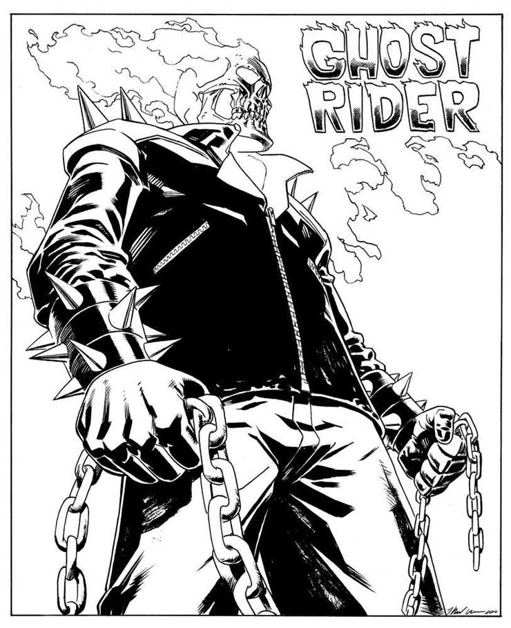 Free Ghost rider coloring pages inking printable