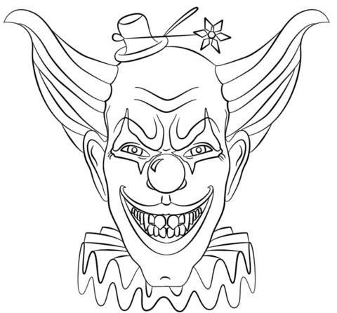 Free Horror Coloring Pages Free to Print Scary Clown printable