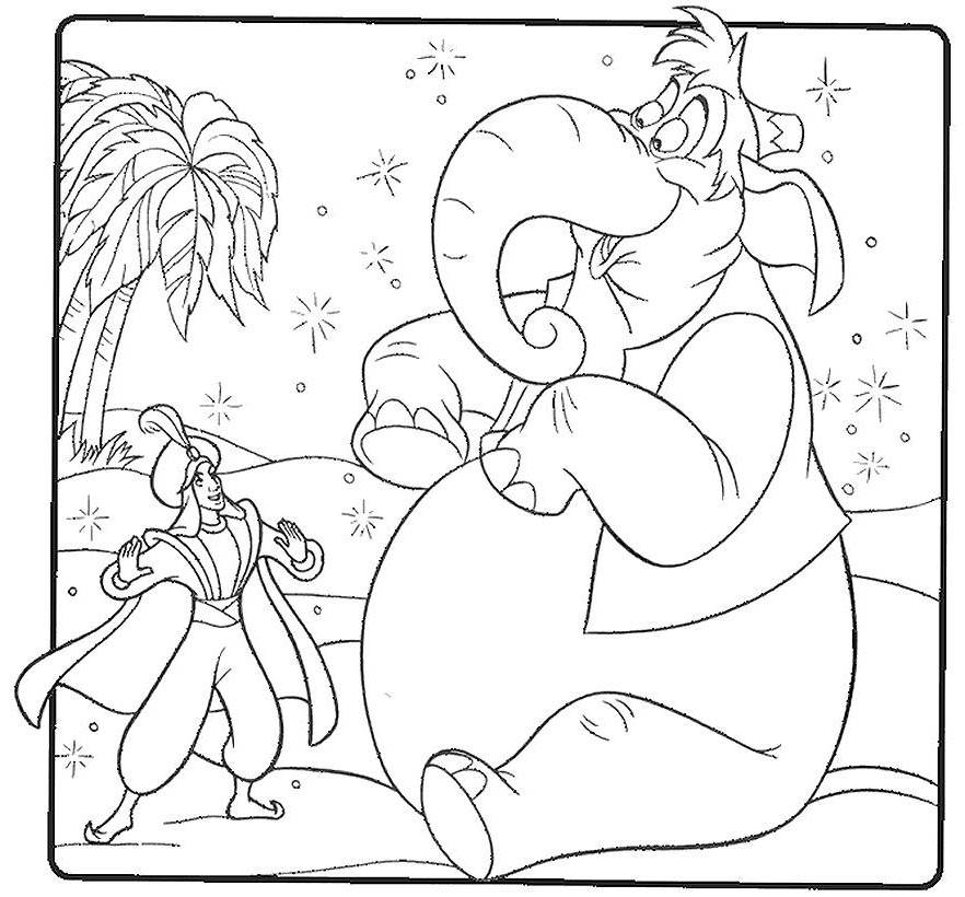 Free Inspirational Aladdin Coloring Pages for Kids printable
