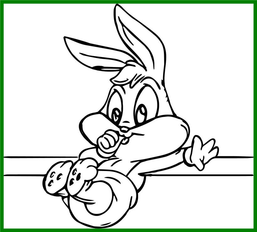 Free Looney Tunes Bugs Bunny Coloring Pages Hand Drawing printable