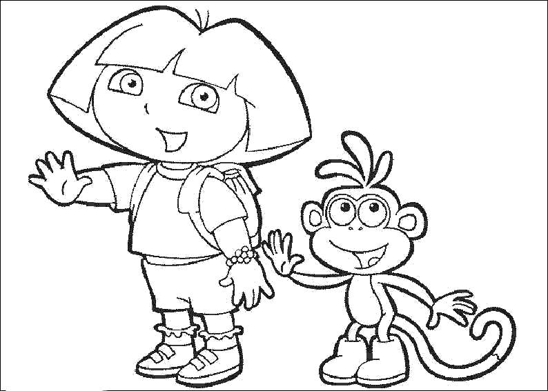 Free New Dora The Explorer Coloring Pages Clipart printable