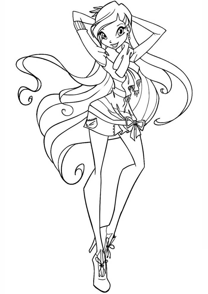 Free New Winx Coloring Pages Outline printable