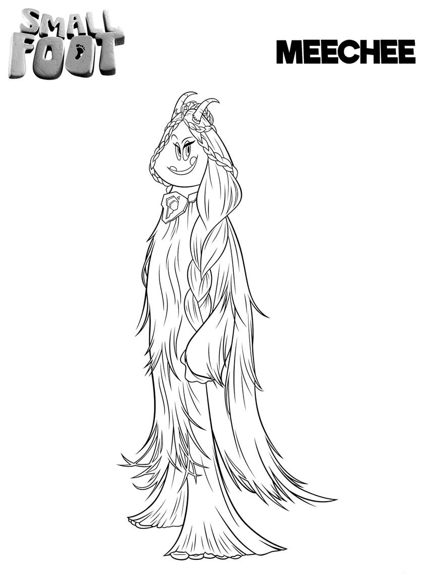 Free Printable Smallfoot Coloring Pages Characters Meechee printable