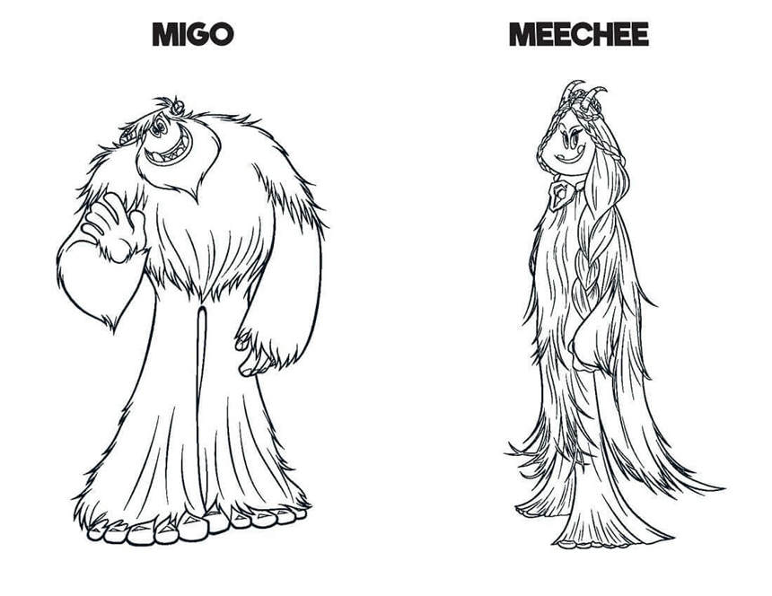 Free Printable Smallfoot Coloring Pages Free Download Migo and Meechee printable