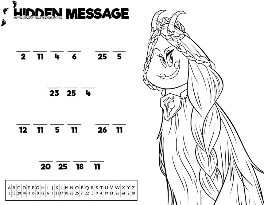 Free Printable Smallfoot Coloring Pages Sketch Activities for Kids Hidden Message printable