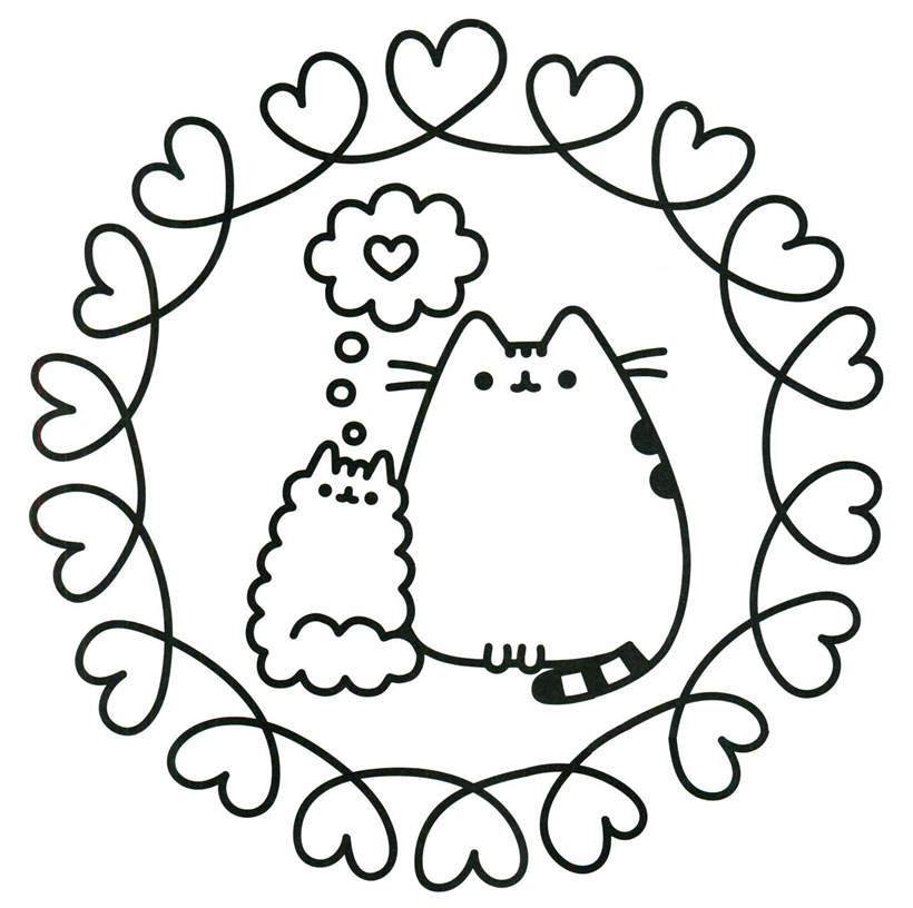 Pusheen Coloring Pages Line Drawing Free Printable Coloring Pages