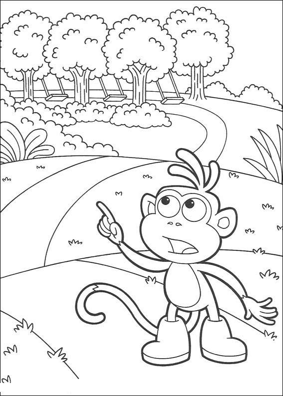 Free Simple Dora The Explorer Coloring Pages Fan Art printable