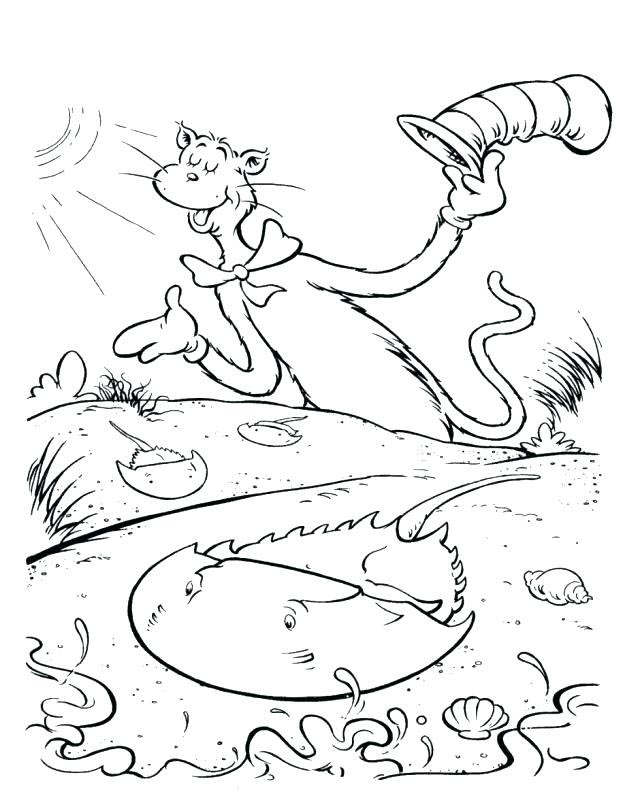 Free Simple Dr Seuss Coloring Pages Outline printable