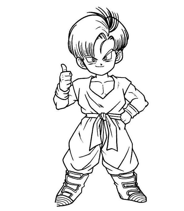 Free Simple Dragon Ball Z Coloring Pages Lineart printable