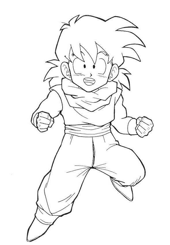 Free Simple Dragon Ball Z Coloring Pages Worksheet printable