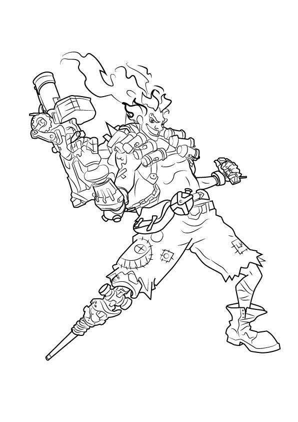Free Simple Overwatch Coloring Pages Free Download Junkrat printable