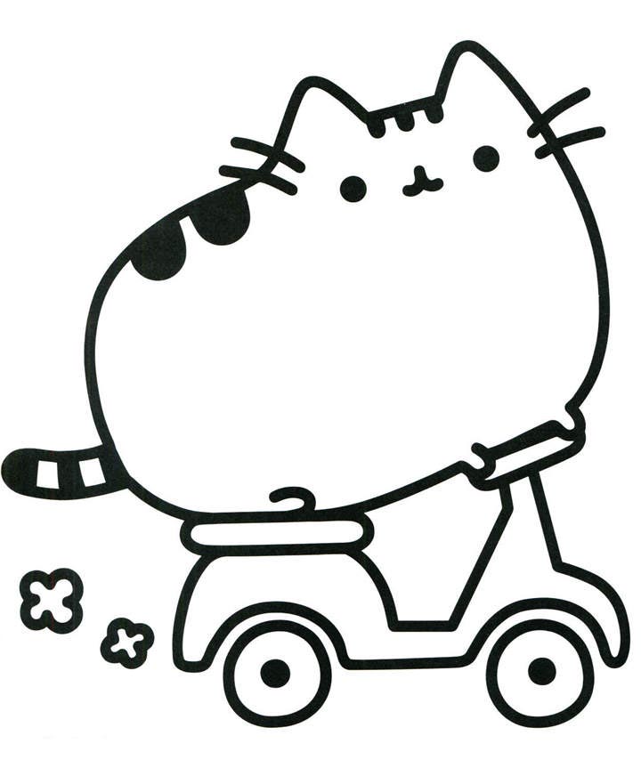 Simple Pusheen Coloring Pages Activity - Free Printable Coloring Pages