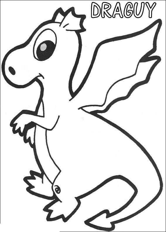 Free Simple Yokomon Coloring Pages Clipart DRAGUY printable