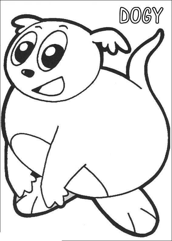 Free Simple Yokomon Coloring Pages Lineart DOGY printable