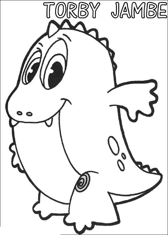Free Simple Yokomon Coloring Pages for Boys TOBY JAMBE printable