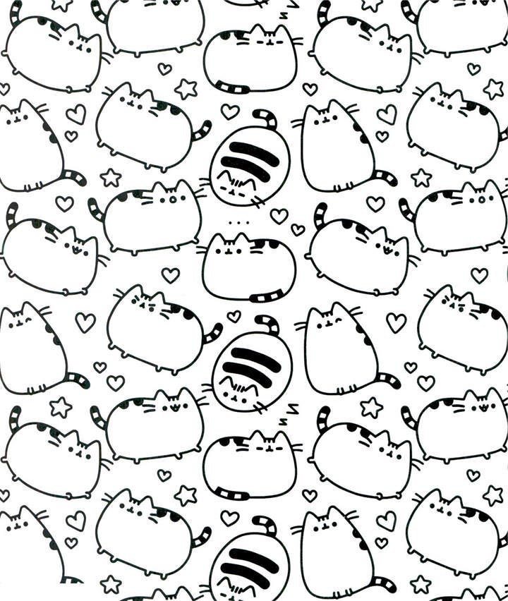 Free The Pusheen Coloring Pages Hand Drawing printable