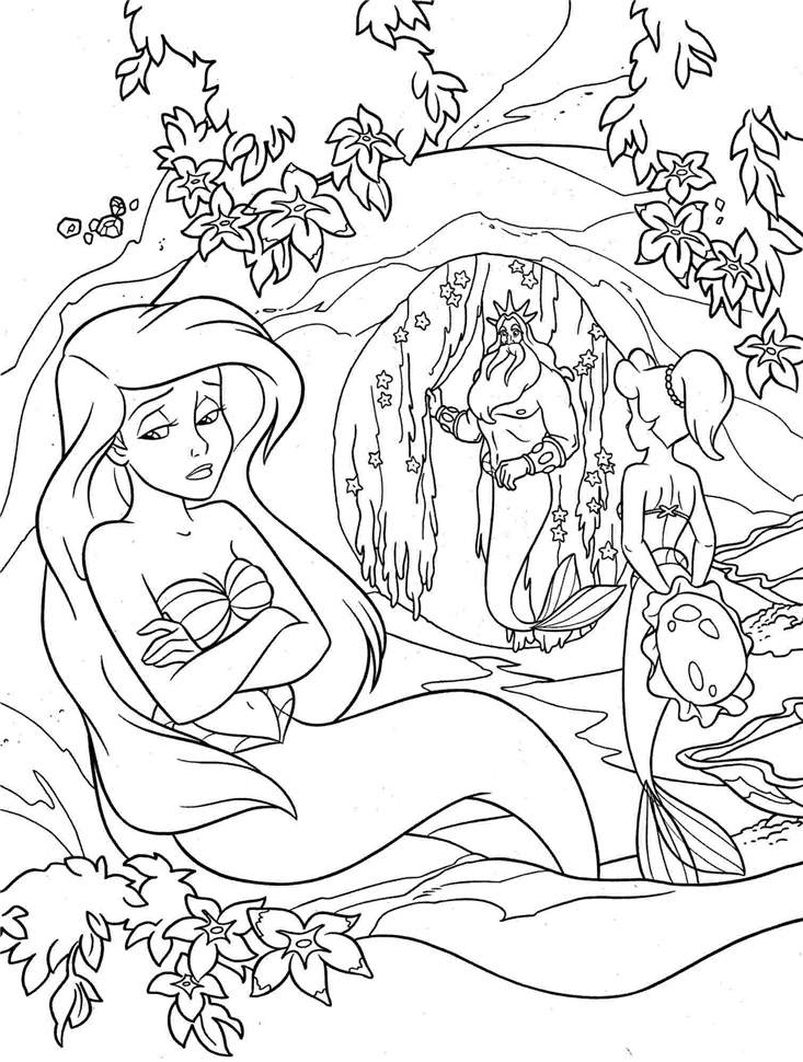 Free Ariel Coloring Pages Easy Hand Drawing Mermaid 11480 printable