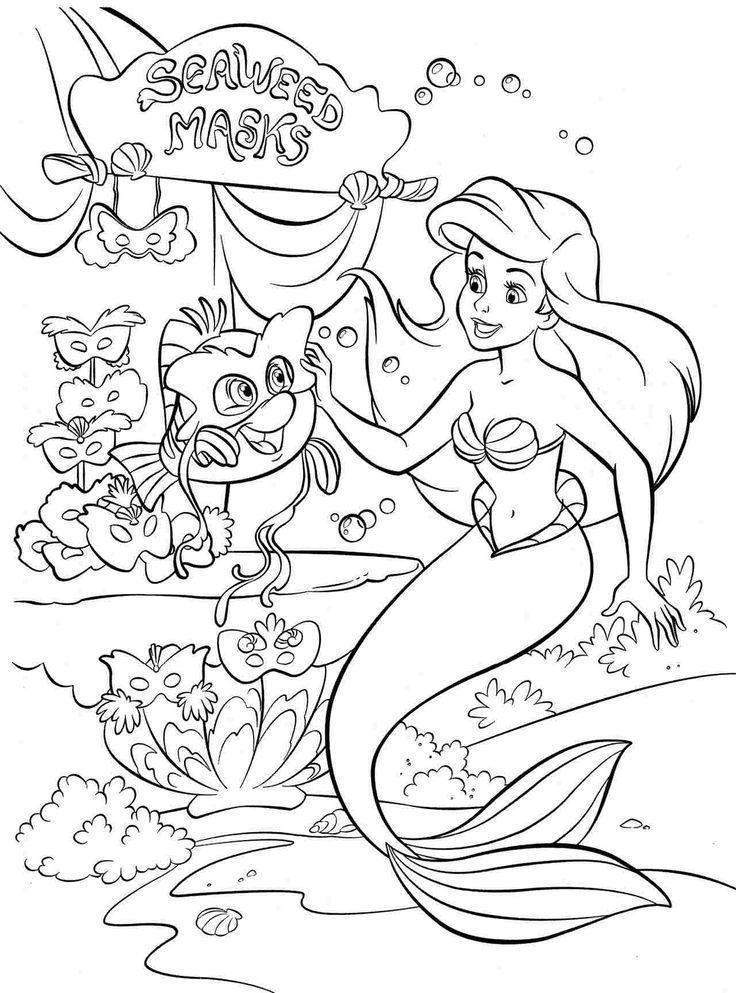 Free Ariel Coloring Pages Easy Outline Prince Eric 1654 printable