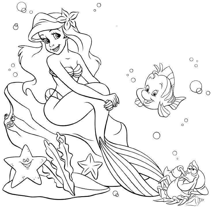 Free Ariel Coloring Pages New Characters Disney Princess Sheets 2348 printable