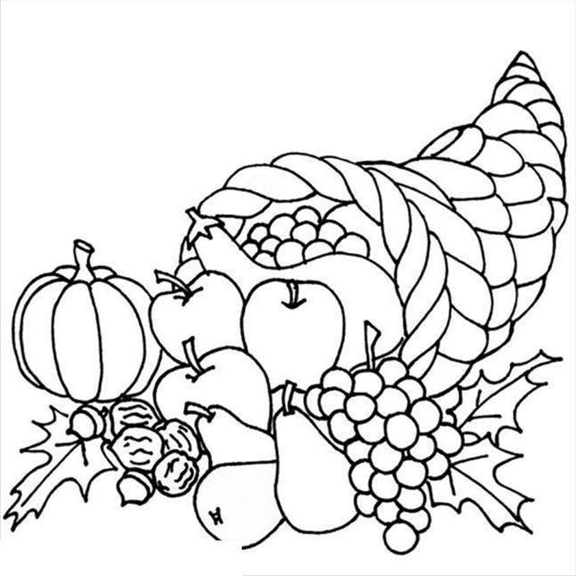 Free Cornucopia Coloring Pages Printable for Girls printable