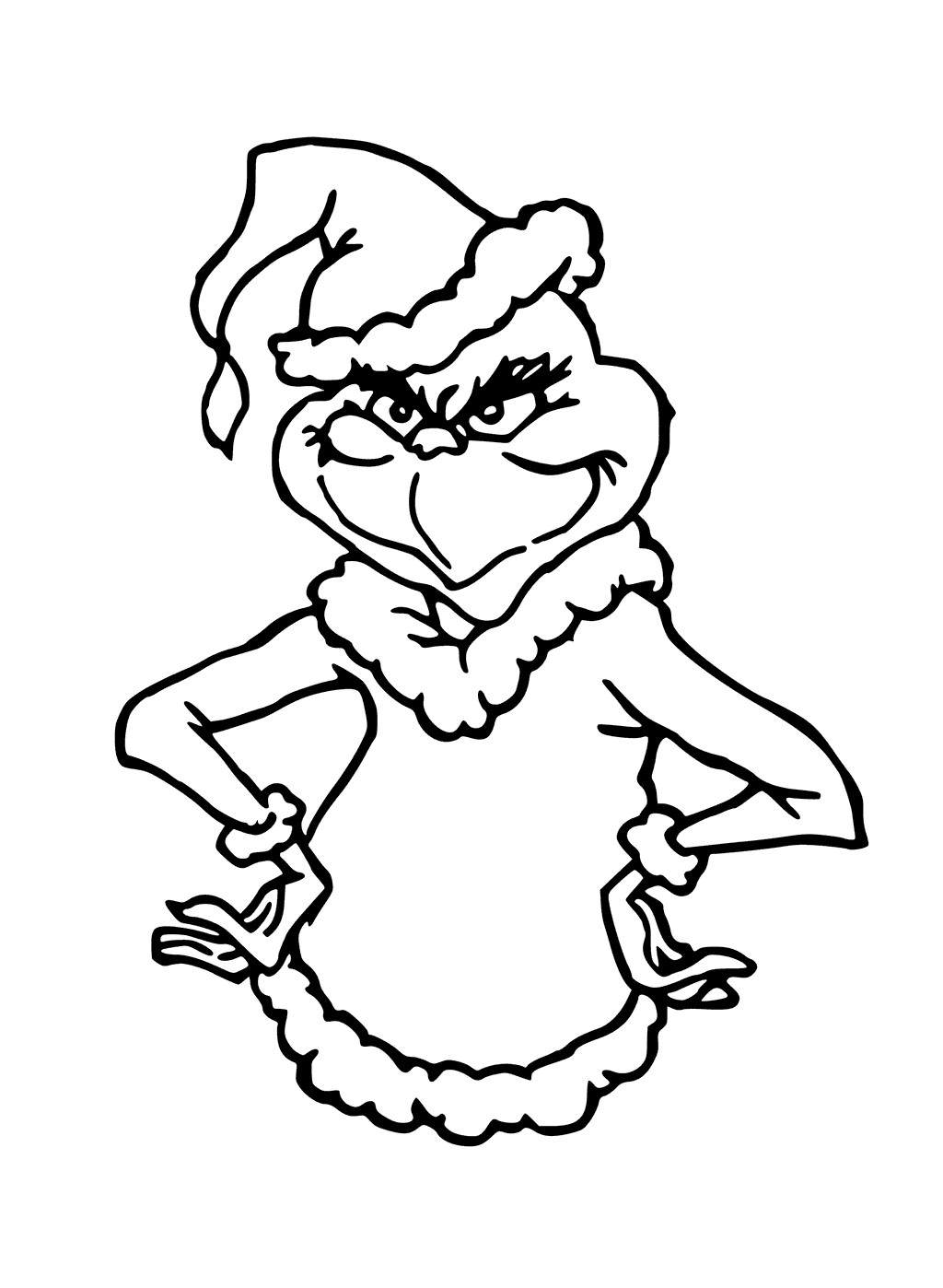 Grinch Coloring Pages Free Black and White - Free Printable Coloring Pages