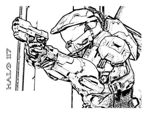 Easy Halo Spartan Coloring Pages
