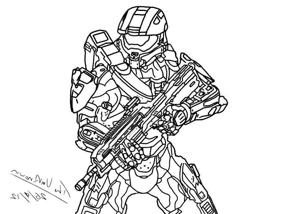 Halo Coloring Pages Master Chief - Best Coloring Pages