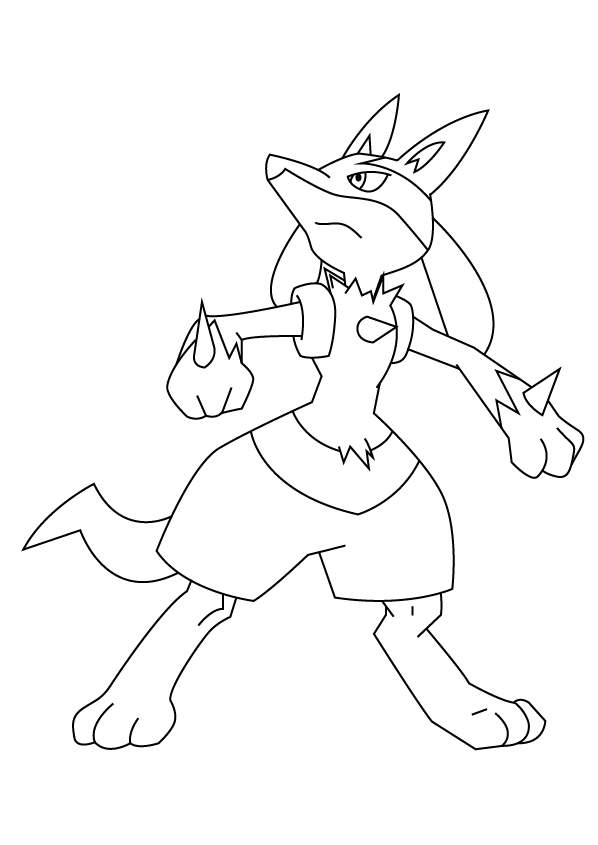 Lucario From Pokemon Coloring Pages Free Printable Coloring Pages