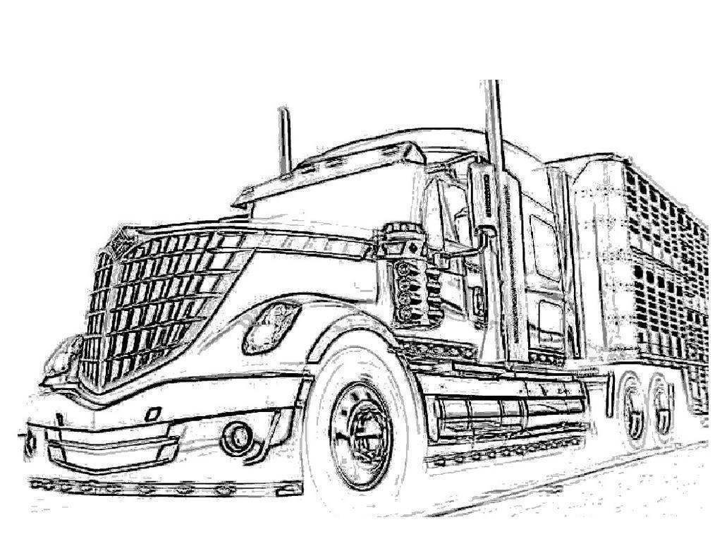 Horse Trailer Coloring Page