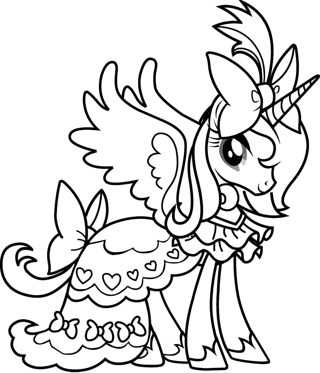 Unicorn Outline Simple Coloring Pages