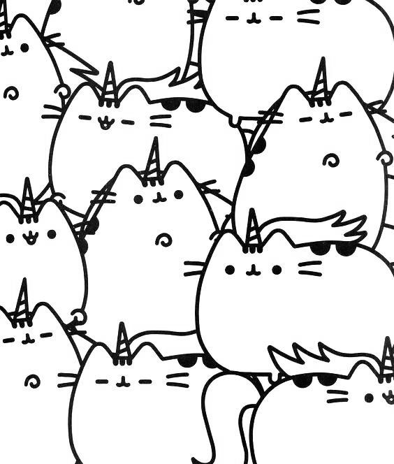 Unicorn Pusheen Cat Coloring Pages - Free Printable Coloring Pages