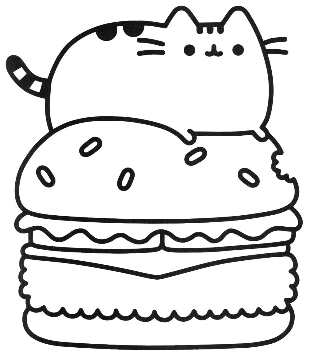 Free New Pusheen Cat Coloring Pages 40 Lineart printable