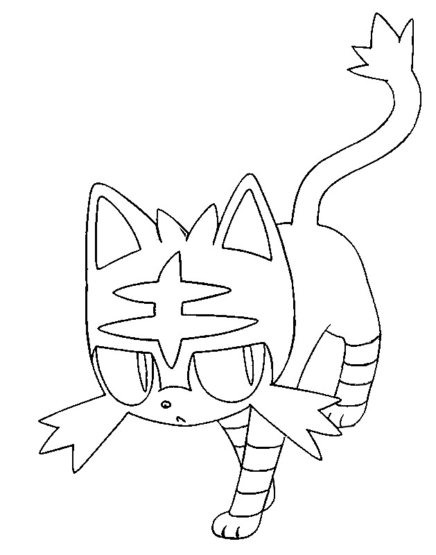 Free Pokemon Coloring Pages Sun and Moon Litten printable
