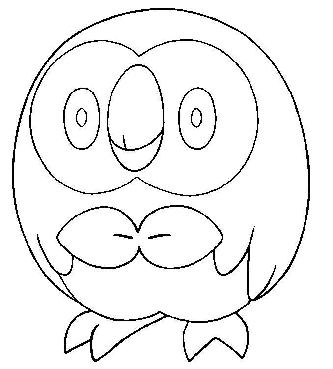 Free Pokemon Coloring Pages Sun and Moon Rowlet printable