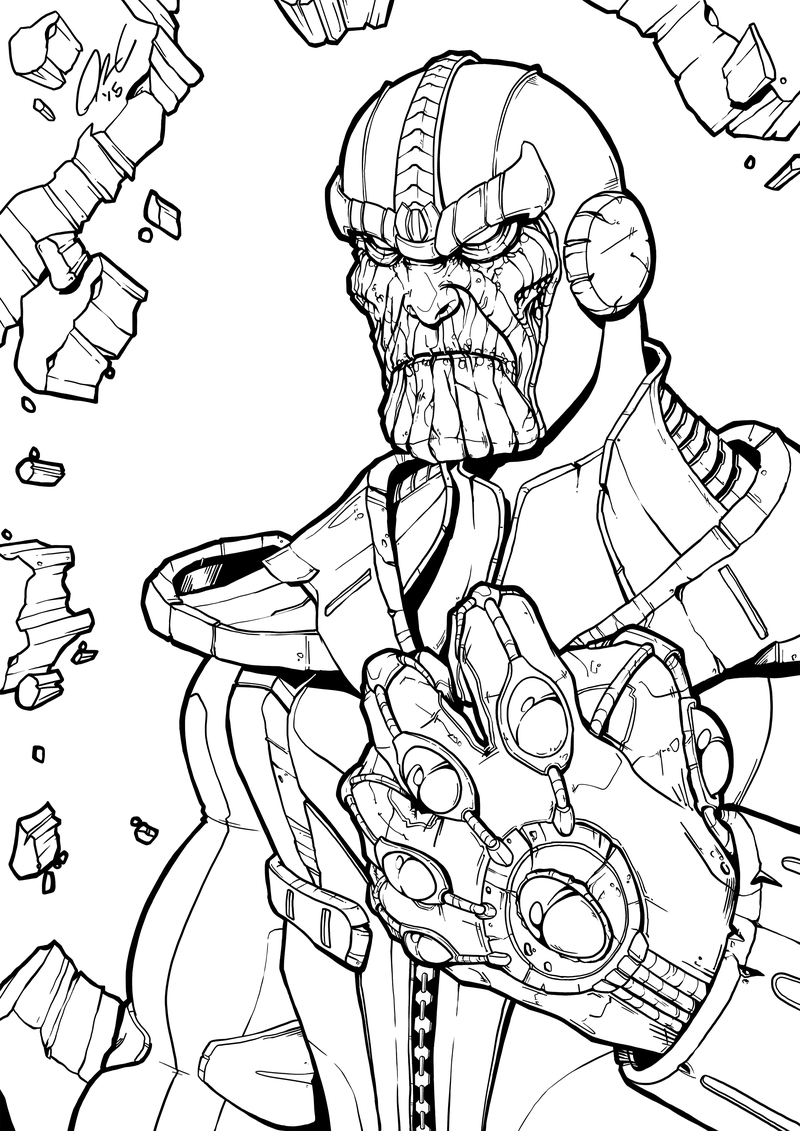 Free Printable Infinity Gauntlet Coloring Pages Thanos printable