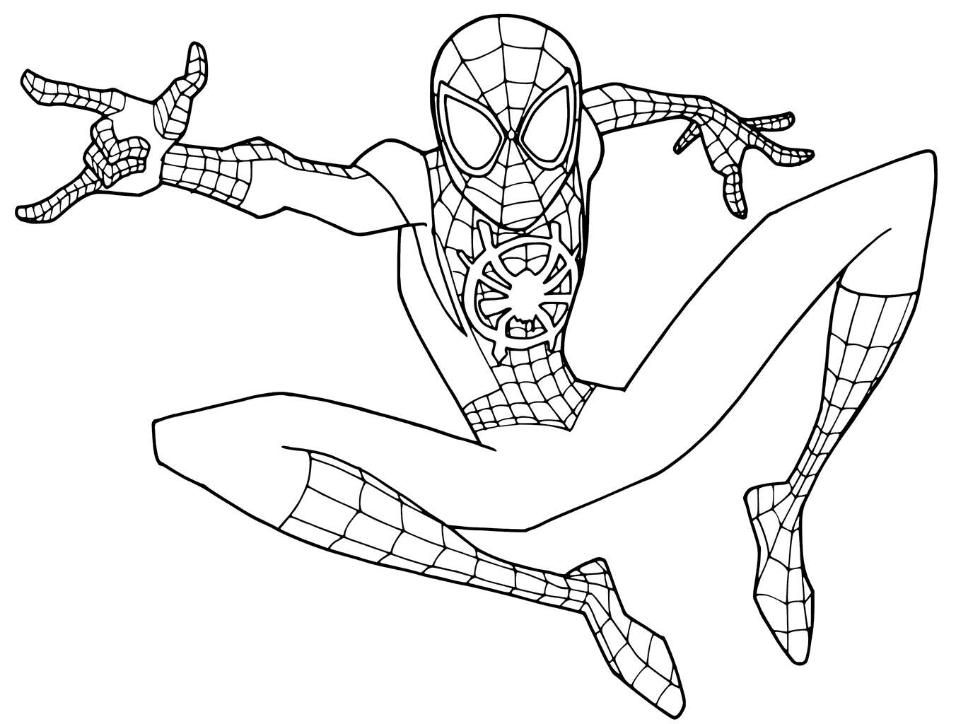 Spider Man Into The Spider Verse Coloring Pages Young Spider Man Free 