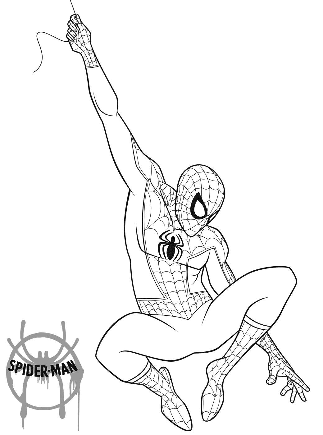Free Spider Man Into the Spider Verse Coloring Pages for Kids printable