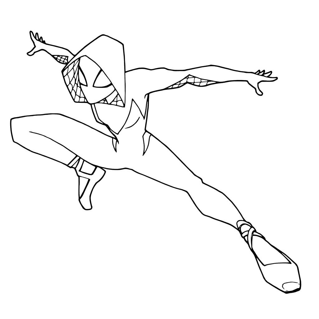 Spider Man Into The Spider Verse Spider Gwen Coloring Pages Free 