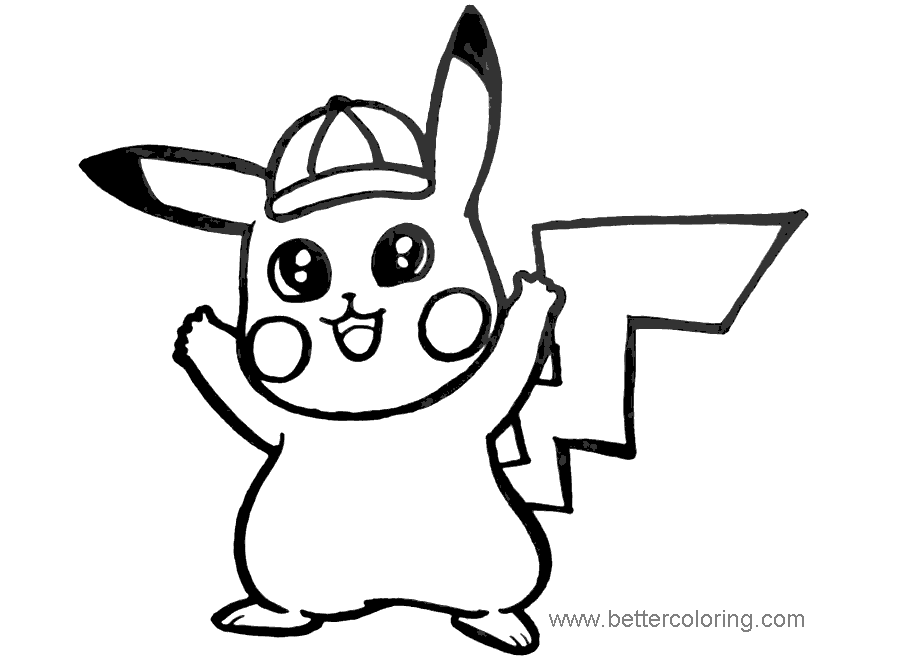 Detective Pikachu Printable Coloring Pages