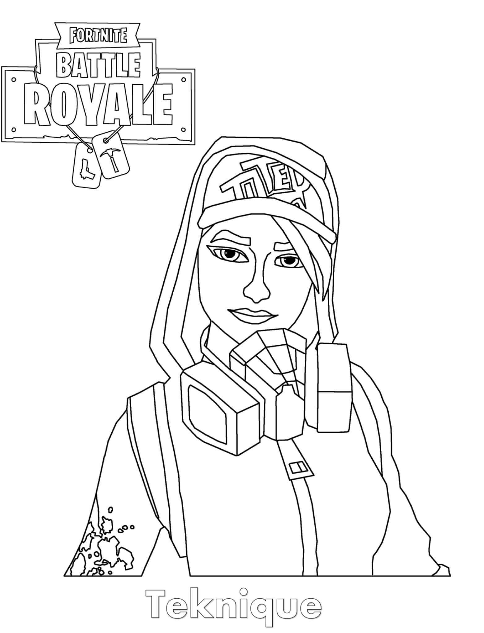 Easy Fortnite Skin Coloring Pages Teknique Online - Free ...