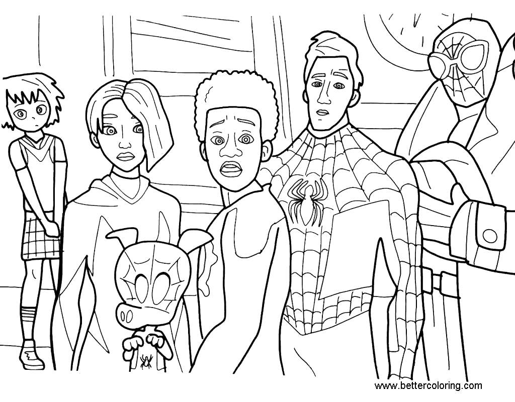 Miles Morales Coloring Pages Family Members Free Printable Coloring Pages