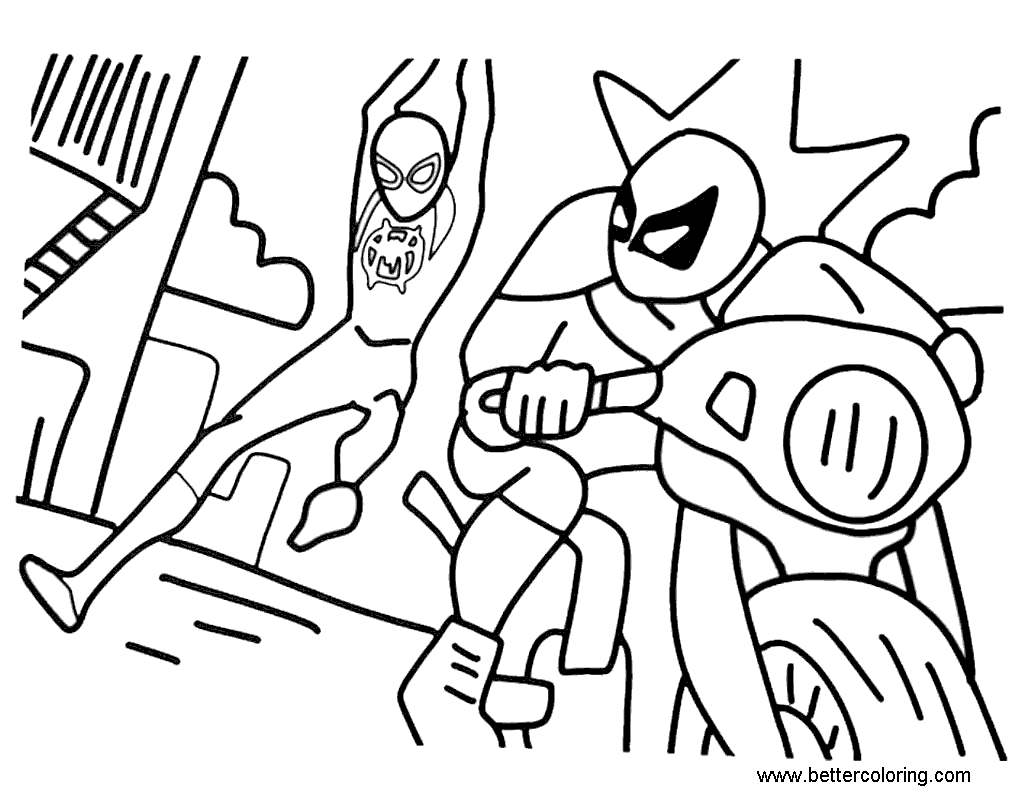 Miles Morales Coloring Pages Lineart Free Printable Coloring Pages