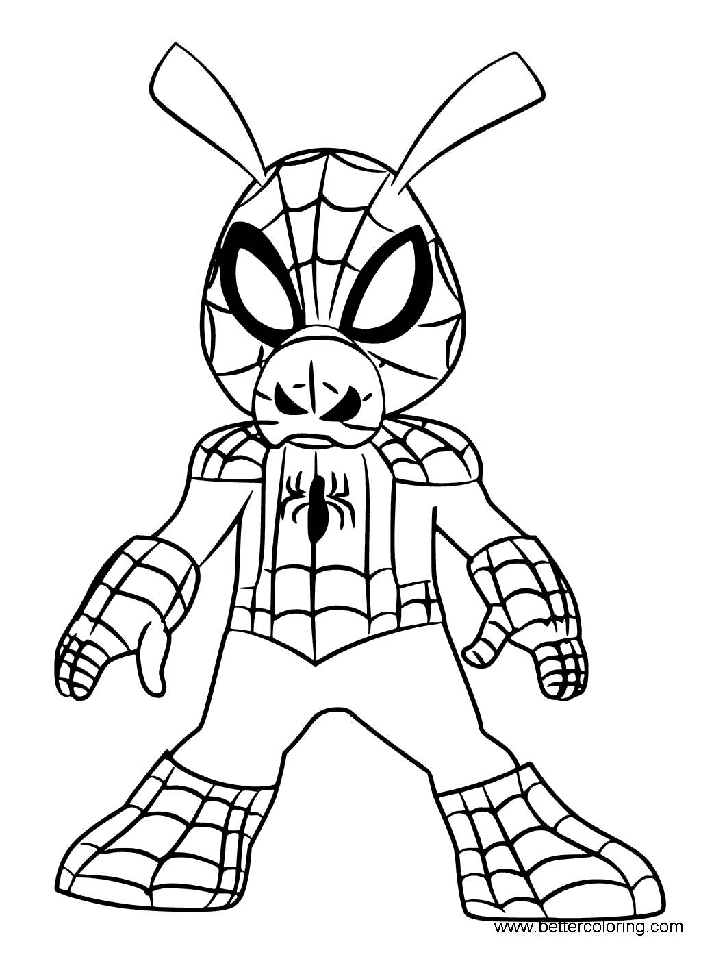 Miles Morales Coloring Pages Spider Ham - Free Printable ...