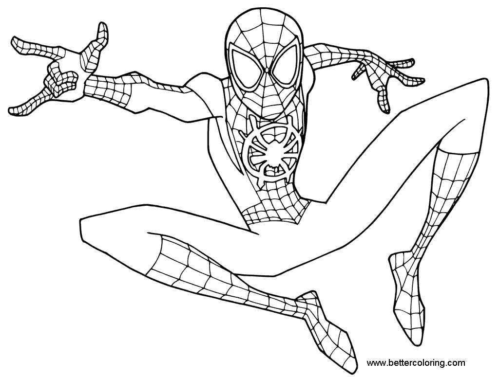 Miles Morales Coloring Pages Young Spider Man Free Printable Coloring 