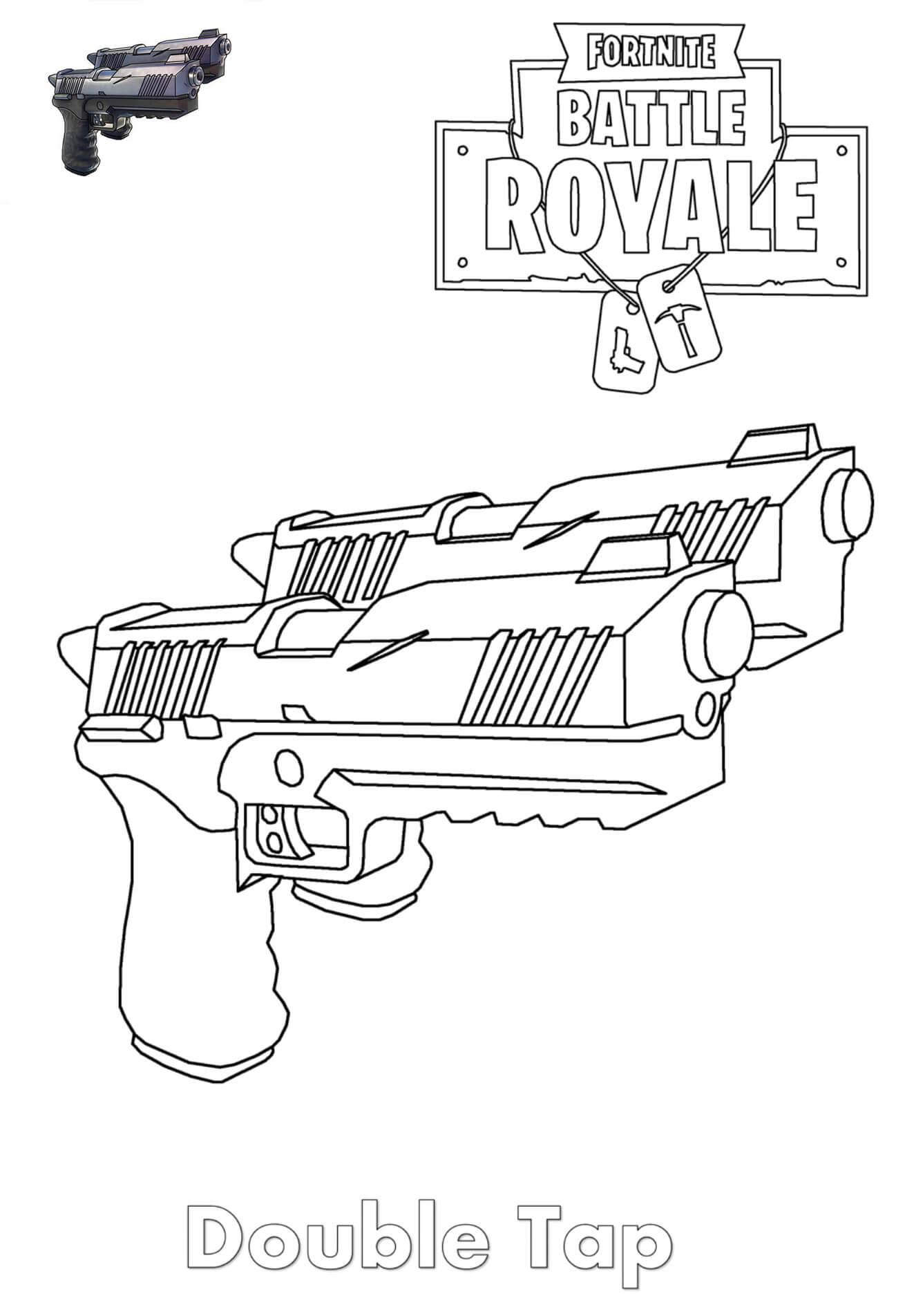 Simple Fortnite Skin Coloring Pages Double for Kids - Free Printable