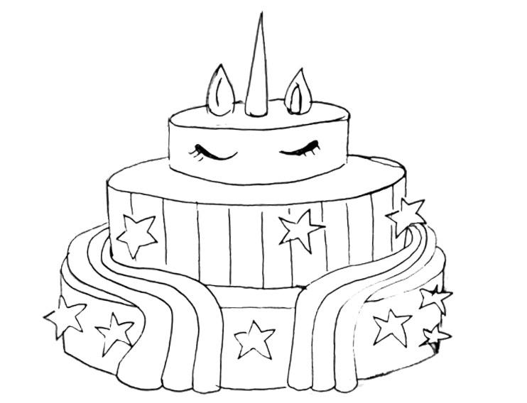  Unicorn  Cake  Coloring  Pages  For Boys Free  Printable  